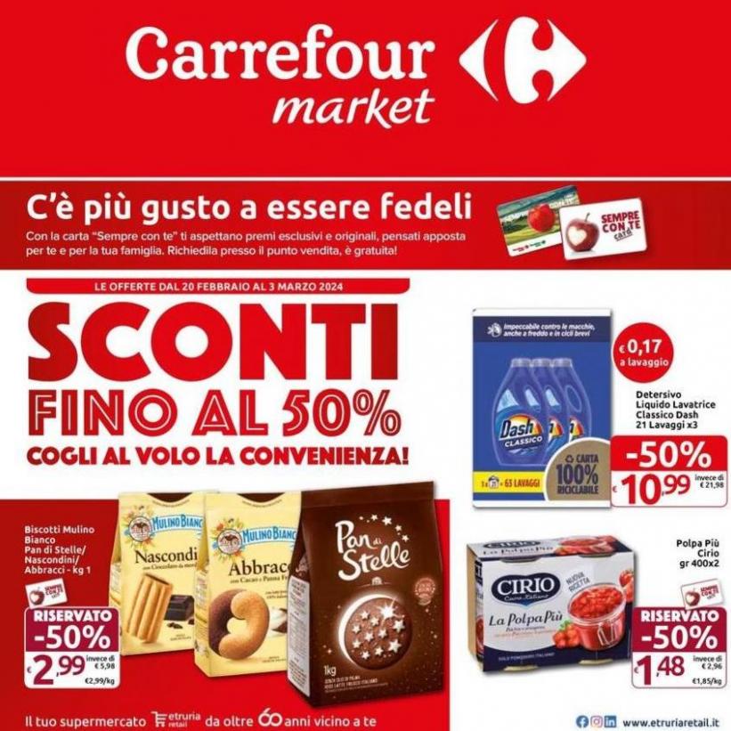 Sconti fino al 50%. Carrefour Market (2024-03-03-2024-03-03)